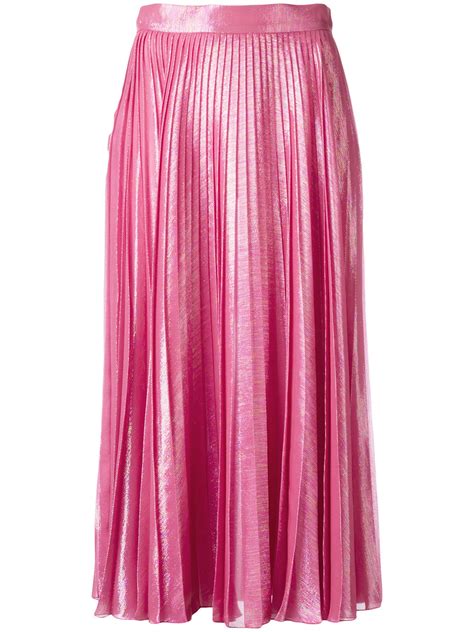 gucci pleated metallic pink|gucci denim skirt.